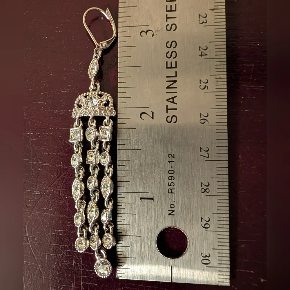 New Givenchy Sparkling Crystal Chandelier Earrings - Picture 7 of 8